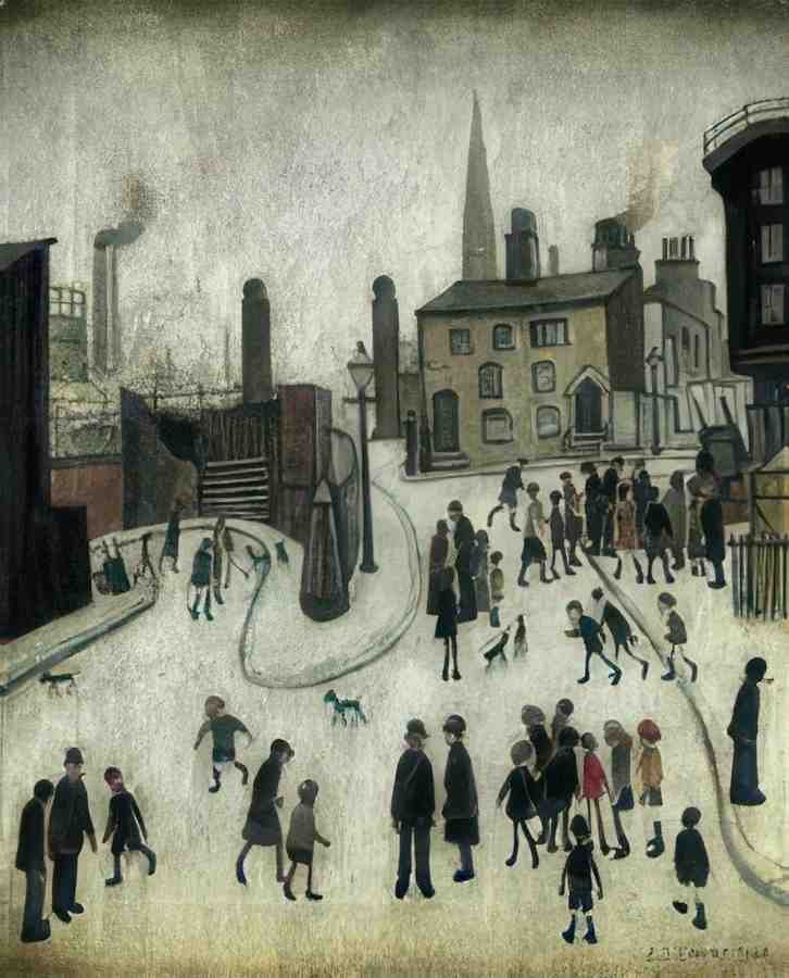 L S Lowry St Michael And All Angels, Angel Meadow, Manchester A4 Photo Print