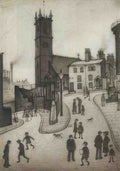 L S Lowry St Michael And All Angels, Angel Meadow, Manchester(1) A4 Photo Print