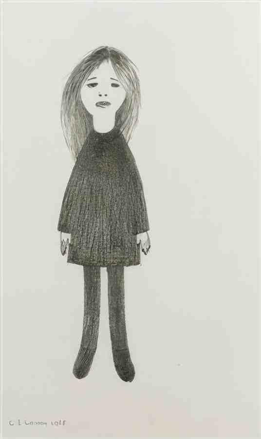 L S Lowry Standing Girl 1 A4 Art Photo Print