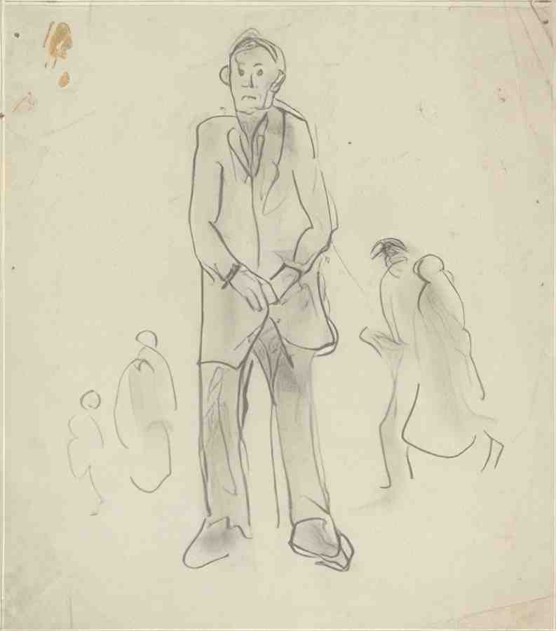 L S Lowry Standing Man 2 A4 Art Photo Print