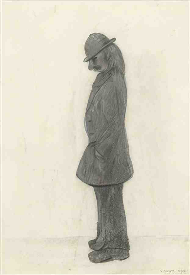 L S Lowry Standing Man, Facing Left A4 Photo Print 1