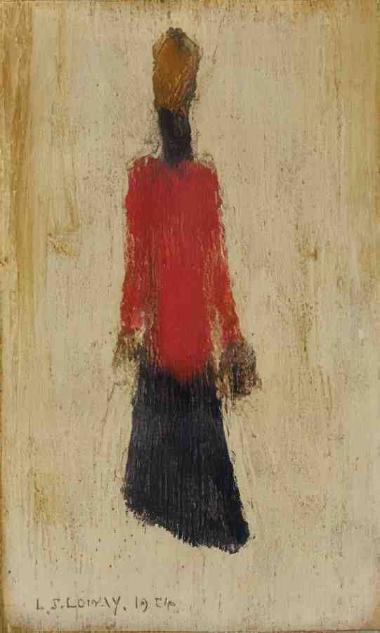 L S Lowry Standing Woman(1) A4 Photo Print