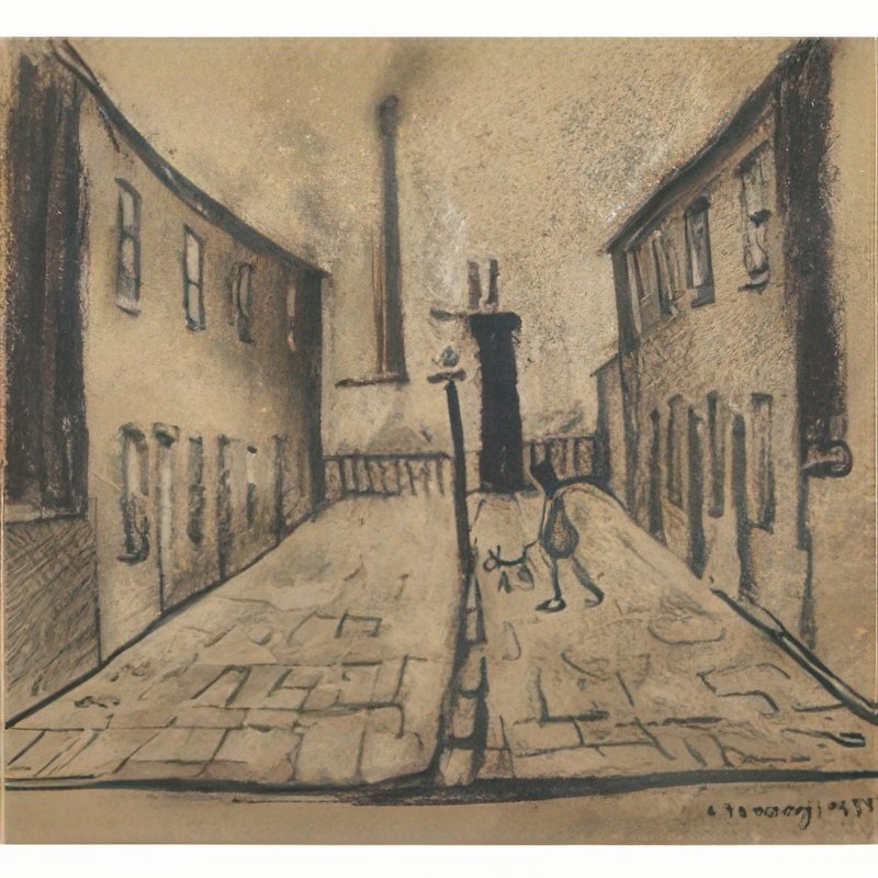 L S Lowry Street In Adelphi, Salford A4 Art Photo Print 1