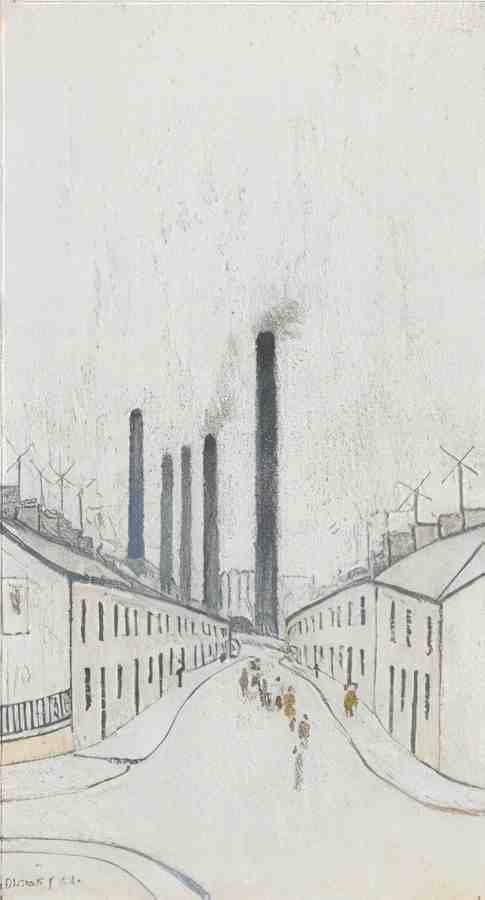 L S Lowry Street In Cwm, South Wales A4 Photo Print 1