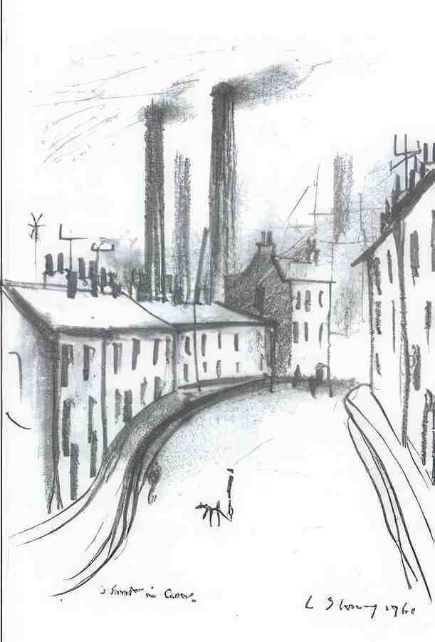L S Lowry Street In Cwm, South Wales (2) A4 Photo Print