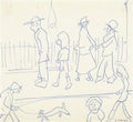 L S Lowry Street Scene With Figures 1 A4 Art Photo Print 1