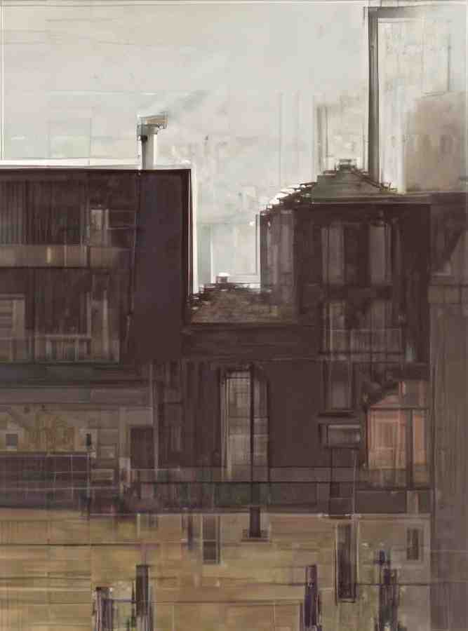 L S Lowry Street Scene With Flats And Chimneys(1) A4 Photo Print