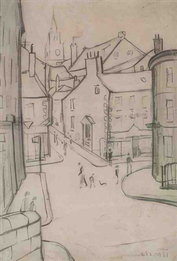 L S Lowry Street Scene, Berwick On Tweed(1) A4 Photo Print 1