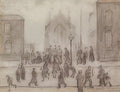 L S Lowry Street Scene, Pendlebury A4 Art Photo Print 1