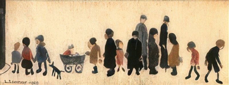 L S Lowry Street Scene 12 A4 Art Photo Print 1