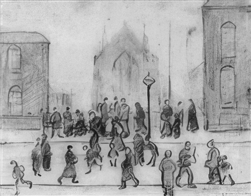 L S Lowry Street Scene(13) A4 Photo Print 1