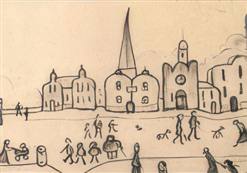 L S Lowry Street Scene 17 A4 Art Photo Print 1
