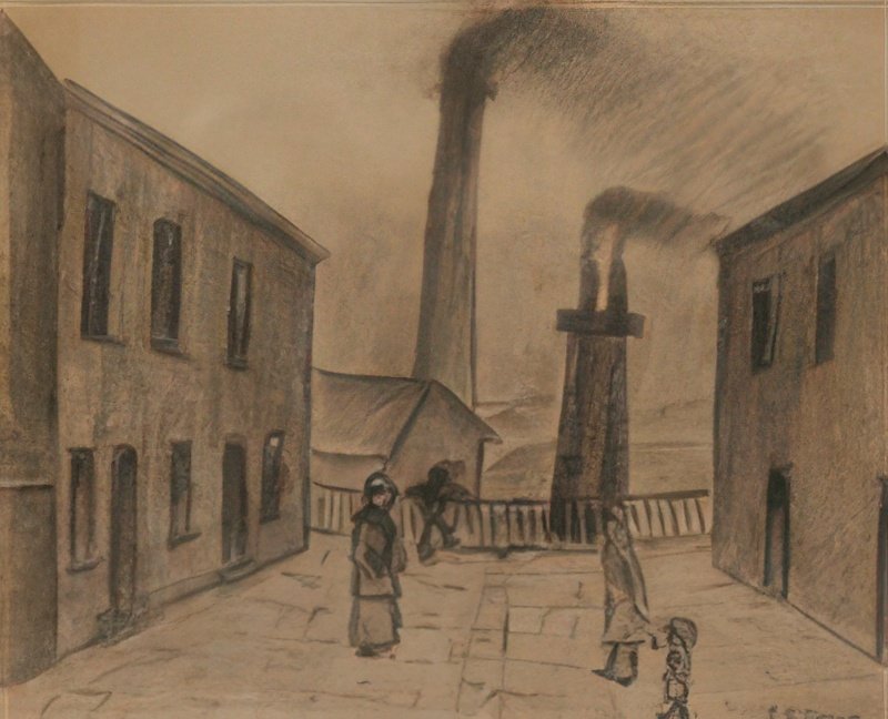L S Lowry Street Scene(19) A4 Photo Print 1