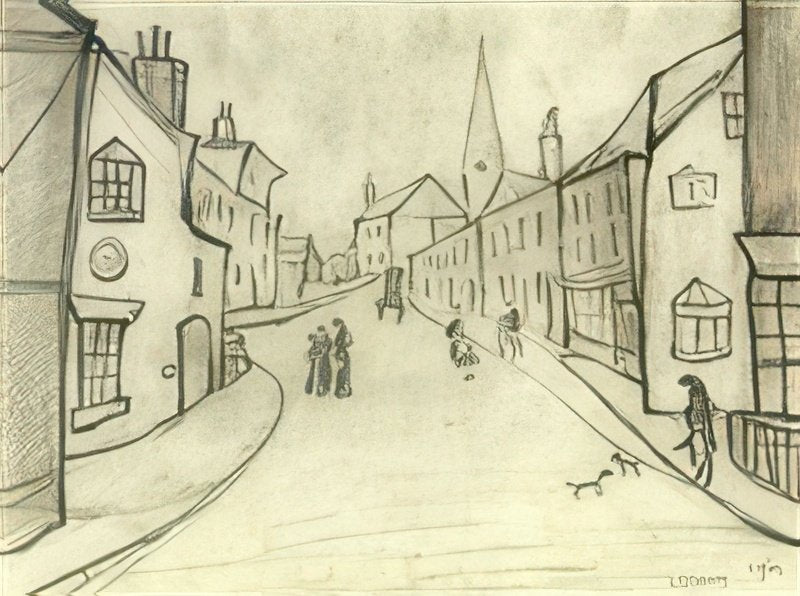 L S Lowry Street Scene(21) A4 Photo Print 1