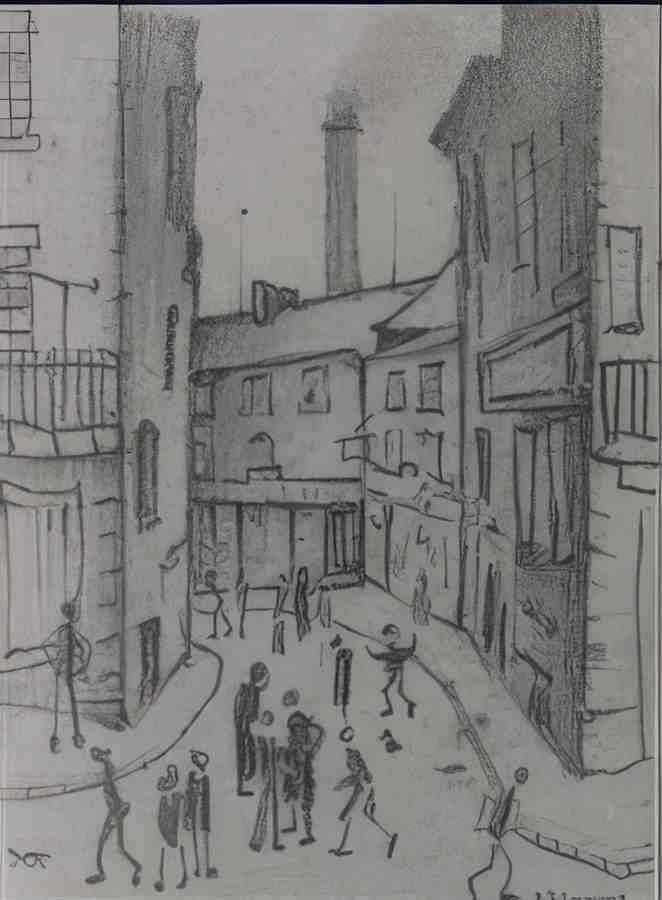 L S Lowry Street Scene(28) A4 Photo Print 1