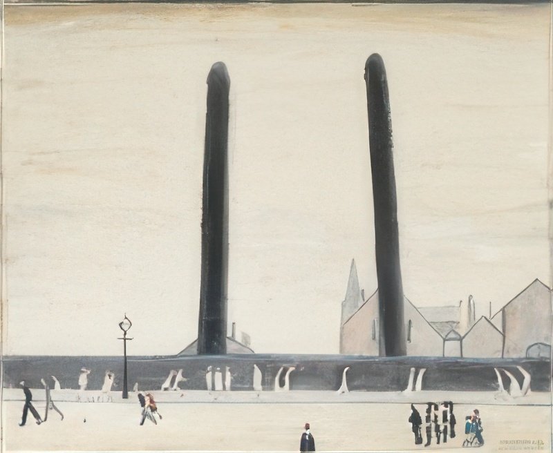 L S Lowry Street Scene 3 A4 Art Photo Print 1