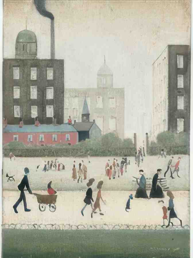 L S Lowry Sunday In The Park, Manchester A4 Photo Print