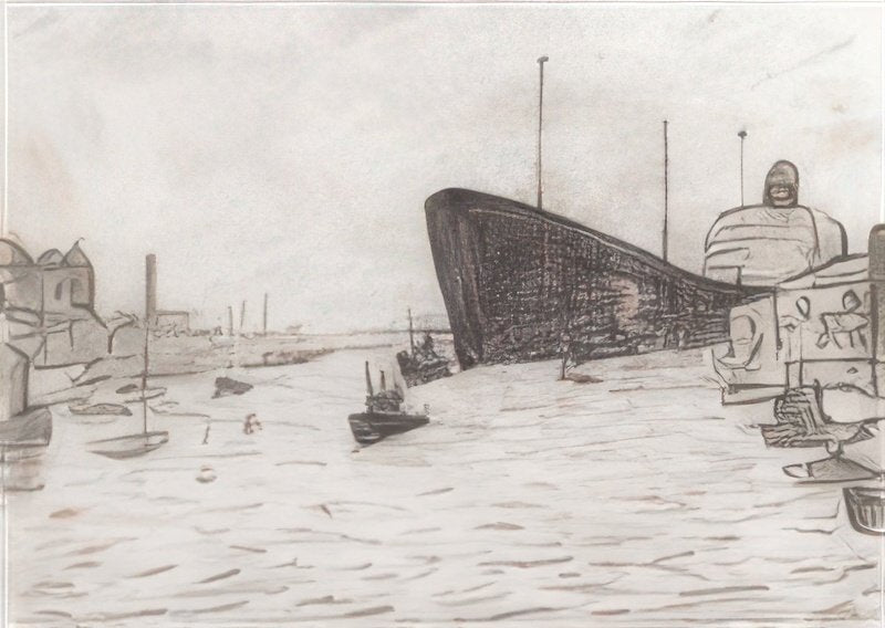 L S Lowry Tanker Entering The Tyne(1) A4 Photo Print 1