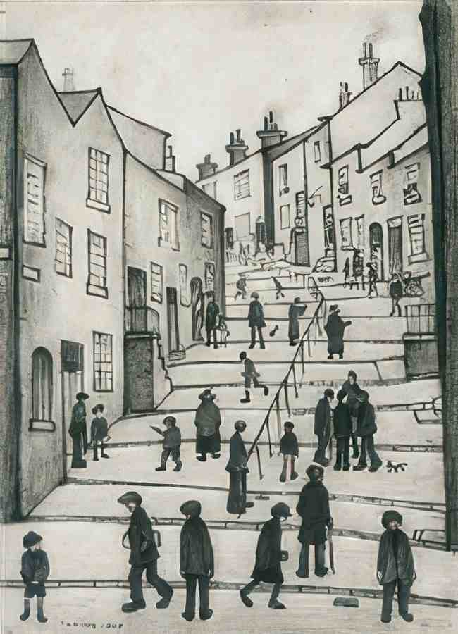 L S Lowry The Brow, Stockport A4 Photo Print 1