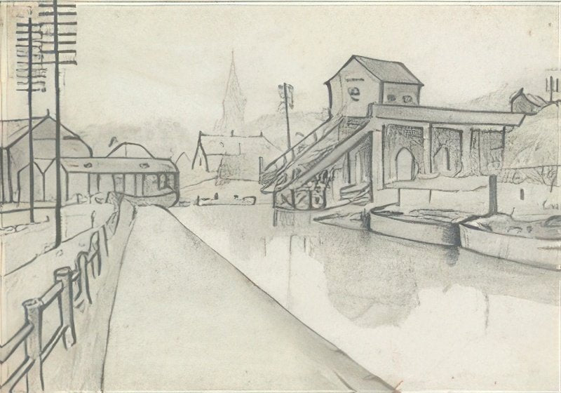 L S Lowry The Canal, Worsley A4 Photo Print 1