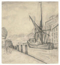 L S Lowry The Coal Barge, Manchester Canal A4 Photo Print 1