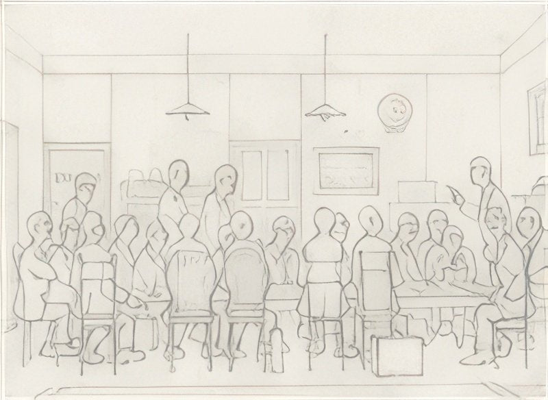 L S Lowry The Creditors Meeting (2) A4 Photo Print 1