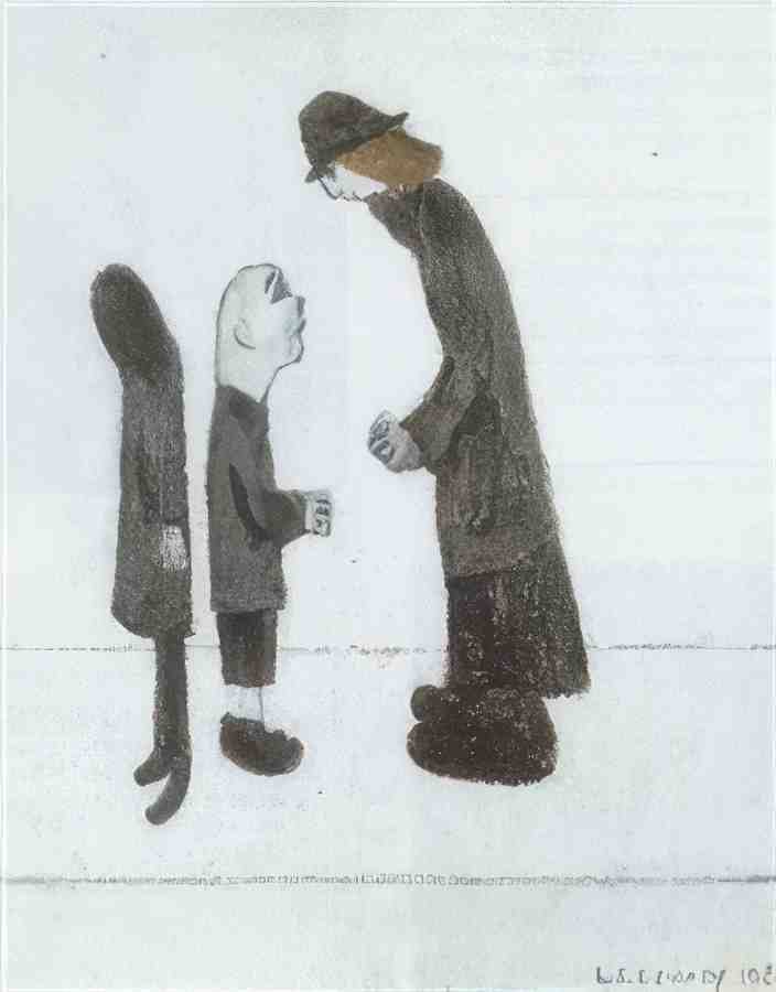 L S Lowry The Encounter(1) A4 Photo Print