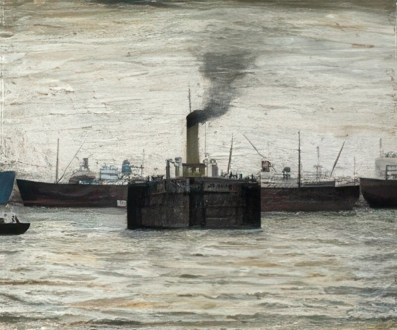L S Lowry The Ferry, South Shields A4 Photo Print 1