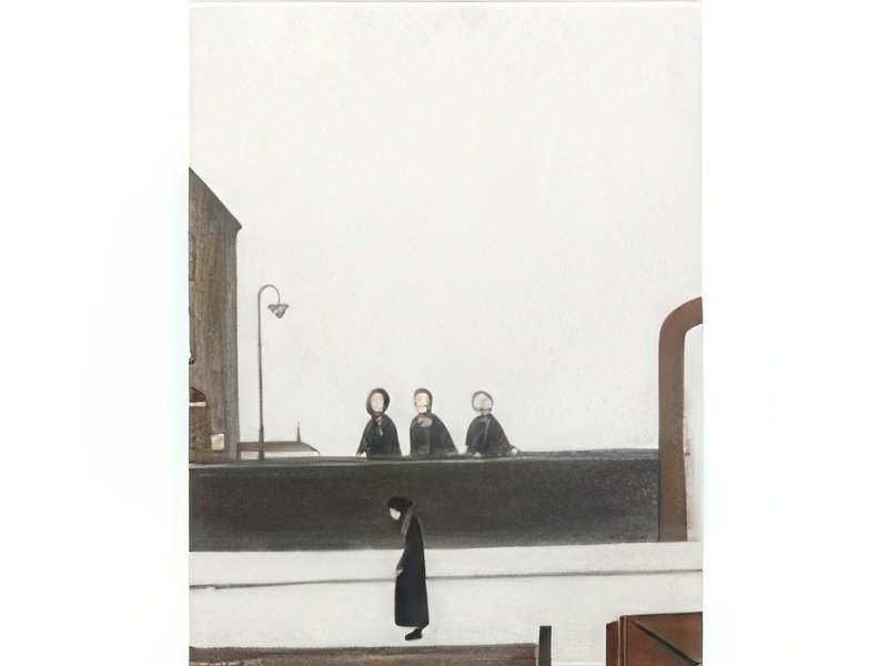 L S Lowry The Lookers On 2 A4 Art Photo Print 1