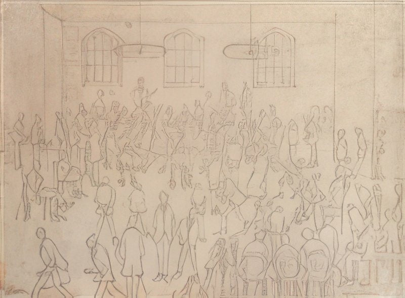 L S Lowry The Meeting Election Time A4 Art Photo Print 1