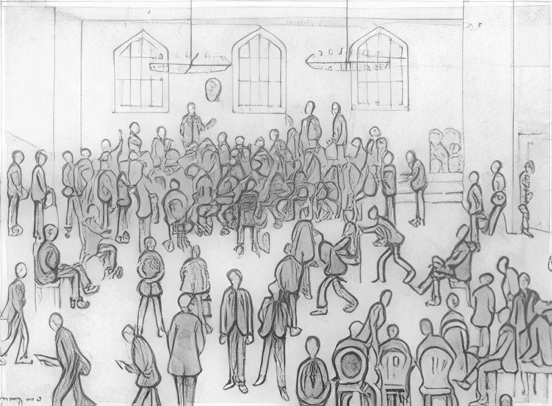 L S Lowry The Meeting(1) A4 Photo Print 1