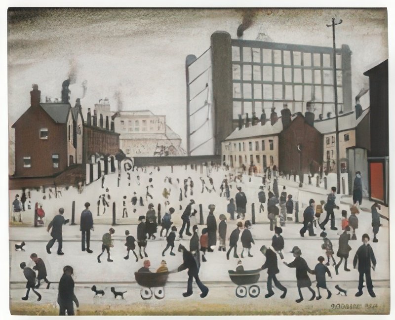 L S Lowry The Mill, Pendlebury A4 Art Photo Print 1