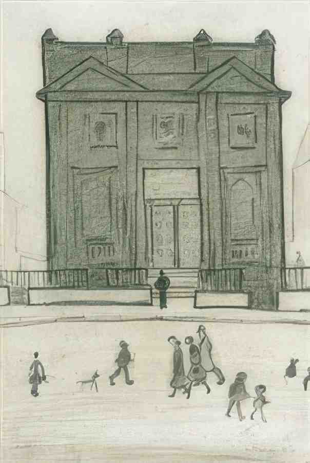 L S Lowry The Old Chapel, Middlesborough A4 Photo Print 1