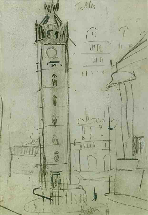 L S Lowry The Old Tollbooth, Glasgow A4 Photo Print