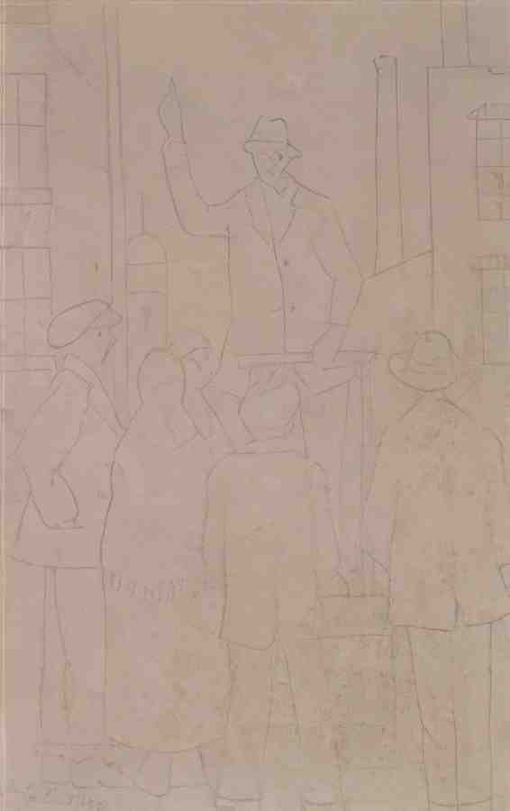 L S Lowry The Orator (2) A4 Photo Print