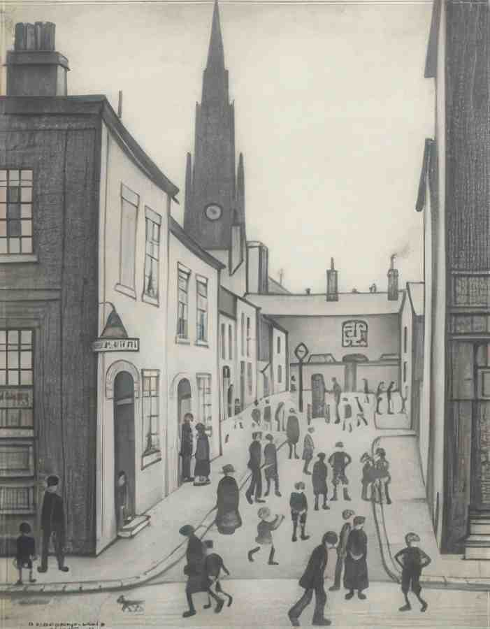 L S Lowry The Organ Grinder 2 A4 Art Photo Print