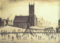 L S Lowry The Playground, Angel Meadow A4 Art Photo Print 1