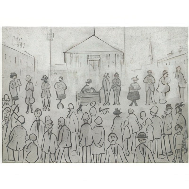 L S Lowry The Prayer Meeting 1 A4 Art Photo Print 1