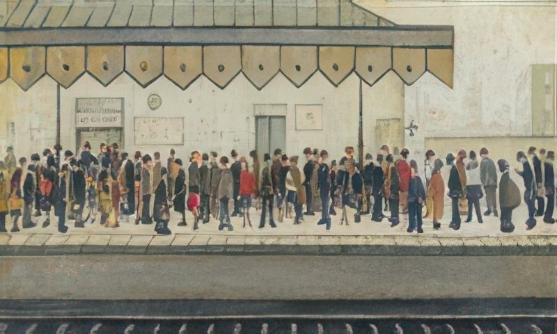 L S Lowry The Railway Platform(1) A4 Photo Print 1
