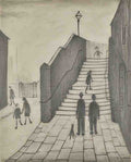 L S Lowry The Railway Steps, Ramsbottom A4 Photo Print 1