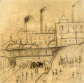 L S Lowry The Red Bridge (Study) A4 Photo Print 1