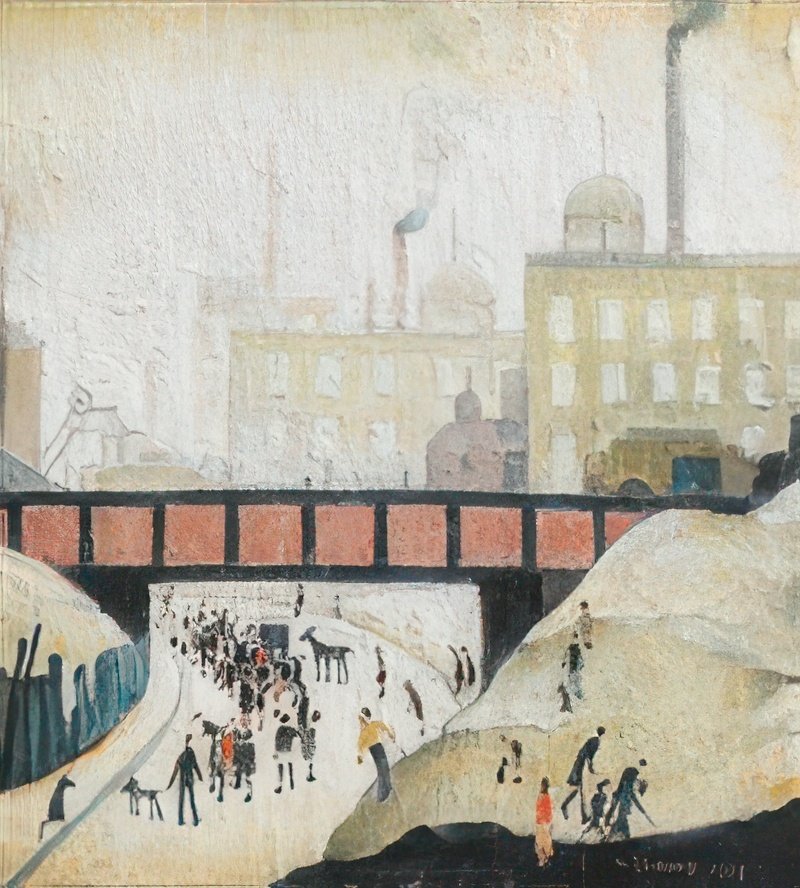 L S Lowry The Red Bridge 1 A4 Art Photo Print 1
