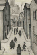 L S Lowry The Steps, Irk Place Study A4 Art Photo Print