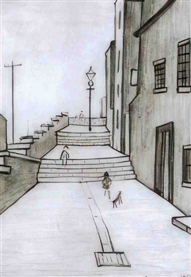 L S Lowry The Steps(5) A4 Photo Print 1