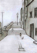 L S Lowry The Steps(5) A4 Photo Print