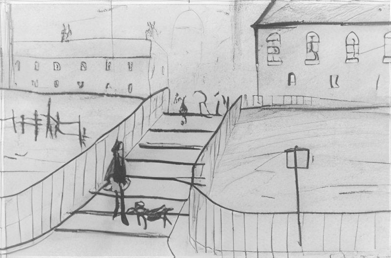 L S Lowry The Steps 6 A4 Art Photo Print 1