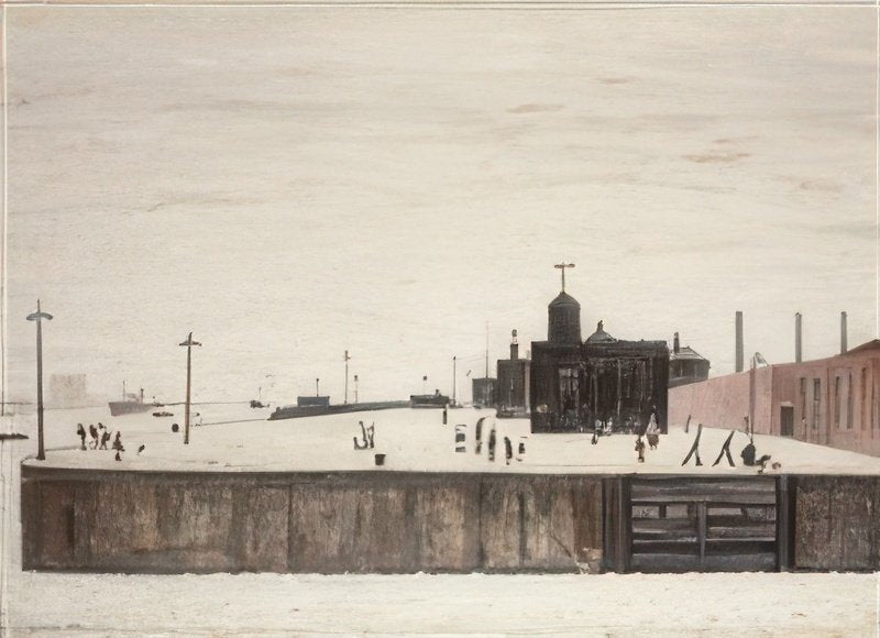 L S Lowry The Waterloo Dock, Liverpool A4 Photo Print 1