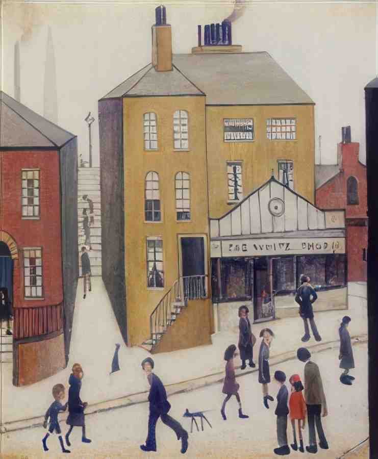 L S Lowry The White Shop 1 A4 Art Photo Print