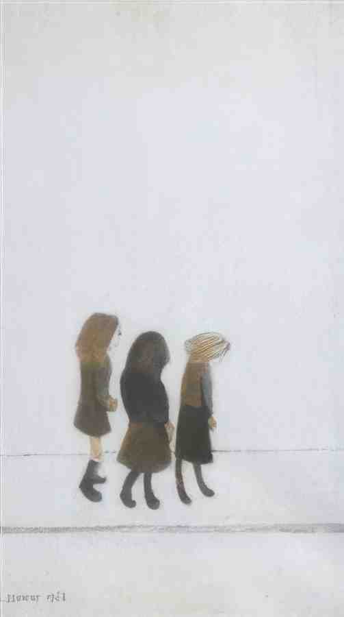L S Lowry Three Children(2) A4 Photo Print