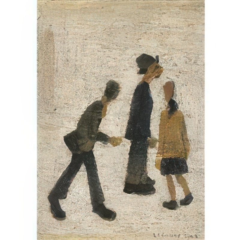 L S Lowry Three Figures(3) A4 Photo Print 1
